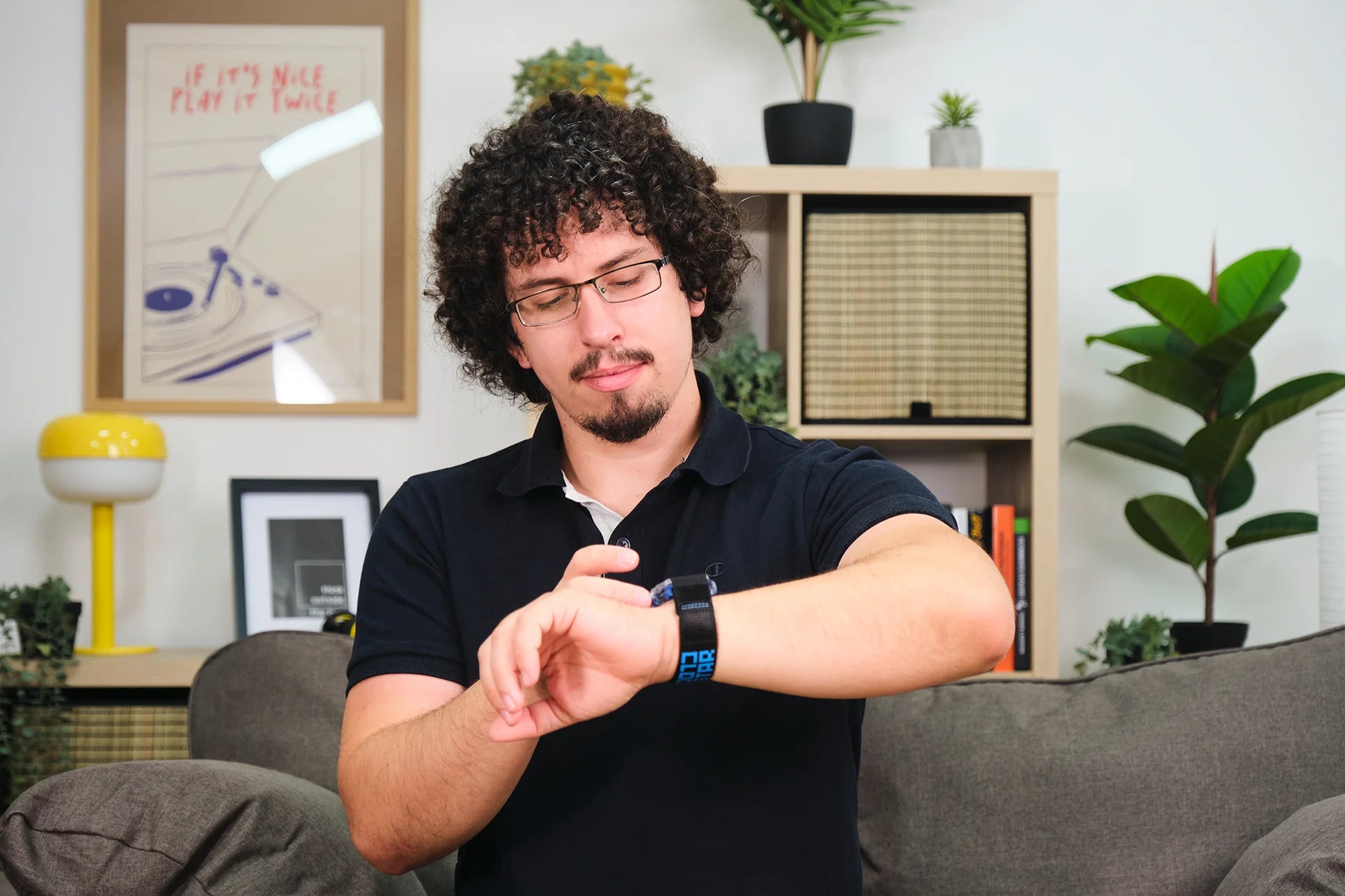 Man playing with CircuitMess Clockstar 2.0